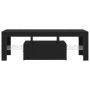 Mueble para TV con luces LED en negro y roble de 120x35x40 cm de , Muebles TV - Ref: Foro24-862552, Precio: 92,12 €, Descuent...