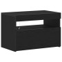 Mueble de TV con luces LED Negro Roble 60x35x40 cm de madera de , Muebles TV - Ref: Foro24-862555, Precio: 51,68 €, Descuento: %