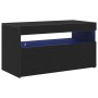 Mueble para TV con luces LED en negro y roble, 75x35x40 cm, de madera de , Muebles TV - Ref: Foro24-862557, Precio: 51,90 €, ...