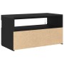 Mueble para TV con luces LED en negro y roble, 75x35x40 cm, de madera de , Muebles TV - Ref: Foro24-862557, Precio: 51,90 €, ...