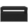 Mueble para TV con luces LED en negro y roble, 75x35x40 cm, de madera de , Muebles TV - Ref: Foro24-862557, Precio: 51,90 €, ...