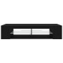 Mueble para TV con luces LED en color negro y roble, de 135x39x30 cm, hecho de madera de , Muebles TV - Ref: Foro24-862561, P...