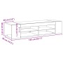Mueble para TV con luces LED en color negro y roble, de 135x39x30 cm, hecho de madera de , Muebles TV - Ref: Foro24-862561, P...