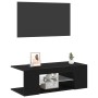 Mueble de TV con luces LED en roble negro, 90x39x30 cm, de madera elaborada de , Muebles TV - Ref: Foro24-862562, Precio: 64,...