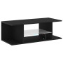 Mueble de TV con luces LED en roble negro, 90x39x30 cm, de madera elaborada de , Muebles TV - Ref: Foro24-862562, Precio: 64,...