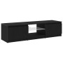 Mueble de TV con luces LED, negro y roble, 140x40x35.5 cm, de madera de , Muebles TV - Ref: Foro24-862563, Precio: 112,29 €, ...