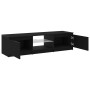 Mueble de TV con luces LED, negro y roble, 140x40x35.5 cm, de madera de , Muebles TV - Ref: Foro24-862563, Precio: 112,29 €, ...