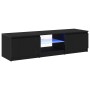 Mueble de TV con luces LED, negro y roble, 140x40x35.5 cm, de madera de , Muebles TV - Ref: Foro24-862563, Precio: 112,29 €, ...
