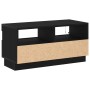 Mueble de TV con luces LED en roble negro, 80x35x40 cm, de madera de , Muebles TV - Ref: Foro24-862566, Precio: 75,14 €, Desc...