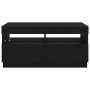 Mueble de TV con luces LED en roble negro, 80x35x40 cm, de madera de , Muebles TV - Ref: Foro24-862566, Precio: 75,14 €, Desc...