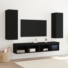 Gabinetes de TV de pared 2 pcs Negro Roble 30,5x30x90 cm Madera de , Muebles TV - Ref: Foro24-862571, Precio: 93,04 €, Descue...