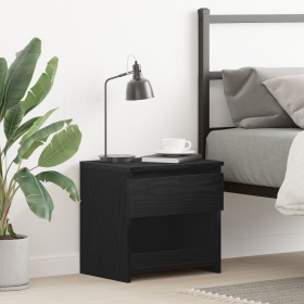 Mesa de Noche Negra de Roble 40x30x39 cm de Madera de , Mesitas de noche - Ref: Foro24-862574, Precio: 40,35 €, Descuento: -5%%