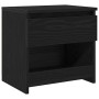 Mesa de Noche Negra de Roble 40x30x39 cm de Madera de , Mesitas de noche - Ref: Foro24-862574, Precio: 40,35 €, Descuento: -5%%