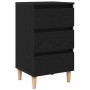 Gabinete de Noche con Pierna de Madera Roble Negro 40x35x69 cm de , Mesitas de noche - Ref: Foro24-862578, Precio: 78,01 €, D...