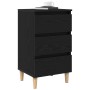 Gabinete de Noche con Pierna de Madera Roble Negro 40x35x69 cm de , Mesitas de noche - Ref: Foro24-862578, Precio: 78,01 €, D...