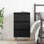Gabinete de Noche con Pierna de Madera Roble Negro 40x35x69 cm de , Mesitas de noche - Ref: Foro24-862578, Precio: 78,01 €, D...