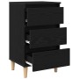 Gabinete de Noche con Pierna de Madera Roble Negro 40x35x69 cm de , Mesitas de noche - Ref: Foro24-862578, Precio: 78,01 €, D...
