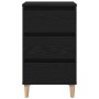 Gabinete de Noche con Pierna de Madera Roble Negro 40x35x69 cm de , Mesitas de noche - Ref: Foro24-862578, Precio: 78,01 €, D...