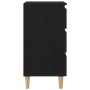Gabinete de Noche con Pierna de Madera Roble Negro 40x35x69 cm de , Mesitas de noche - Ref: Foro24-862578, Precio: 78,01 €, D...