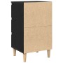Gabinete de Noche con Pierna de Madera Roble Negro 40x35x69 cm de , Mesitas de noche - Ref: Foro24-862578, Precio: 78,01 €, D...