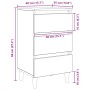 Gabinete de Noche con Pierna de Madera Roble Negro 40x35x69 cm de , Mesitas de noche - Ref: Foro24-862578, Precio: 78,01 €, D...