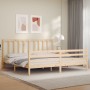 Estructura de cama con cabecero madera maciza 200x200 cm de vidaXL, Camas y somieres - Ref: Foro24-3193876, Precio: 139,26 €,...
