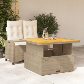 Set comedor de jardín 2 pzas con cojines ratán sintético beige en Conjuntos de jardín | Comprar online en Foru.es