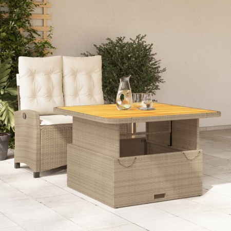 Set comedor de jardín 2 pzas con cojines ratán sintético beige en Conjuntos de jardín | Comprar online en Foru.es