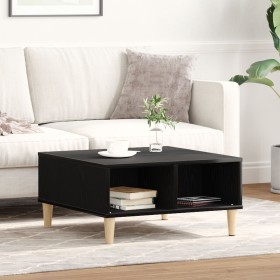 Mesa de Café en Negro y Roble, 60x60x30 cm, de Madera de Ingeniería de , Mesas de centro - Ref: Foro24-862586, Precio: 57,43 ...