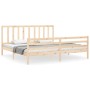 Estructura de cama con cabecero madera maciza 200x200 cm de vidaXL, Camas y somieres - Ref: Foro24-3193876, Precio: 139,26 €,...