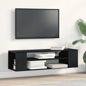 Mueble para TV de pared en roble negro, 100x30x26.5 cm, de madera compuesta de , Muebles TV - Ref: Foro24-862600, Precio: 50,...