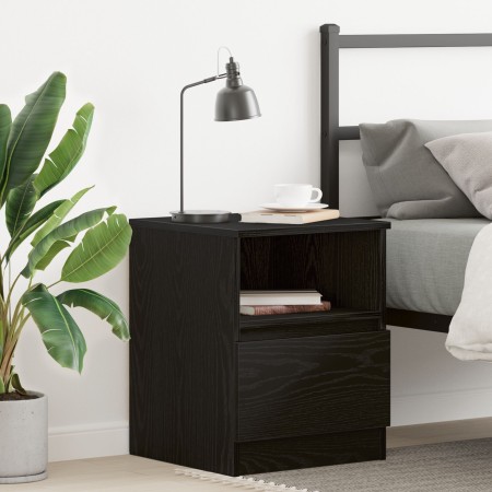 Mesa de Noche  Negra Roble 40x40x50 cm Madera | Foro24.es | Tu tienda online para hogar, jardín y más Foro24.es