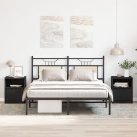 Cajones de Noche 2 pcs Negro Roble 40x40x50 cm Madera Ingenierizada de , Mesitas de noche - Ref: Foro24-862610, Precio: 96,17...