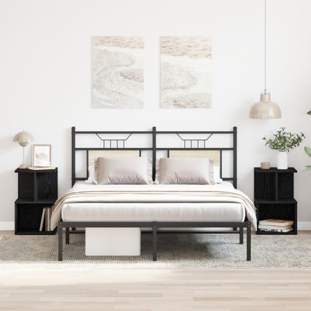 Mesitas de noche 2 pcs Negro Roble 35x35x55 cm Madera Compuesta de , Mesitas de noche - Ref: Foro24-862618, Precio: 69,01 €, ...