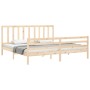Estructura de cama con cabecero madera maciza 200x200 cm de vidaXL, Camas y somieres - Ref: Foro24-3193876, Precio: 139,26 €,...