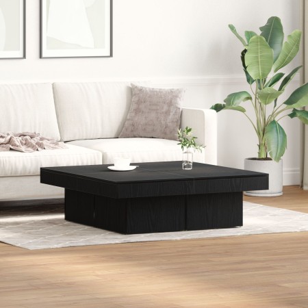 Mesa de café en negro y roble, 90x90x28 cm, hecha de madera de ingeniería de , Mesas de centro - Ref: Foro24-862628, Precio: ...