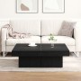 Mesa de café en negro y roble, 90x90x28 cm, hecha de madera de ingeniería de , Mesas de centro - Ref: Foro24-862628, Precio: ...