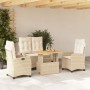 Set de comedor jardín con cojines 4 pzas ratán sintético beige en Conjuntos de jardín | Comprar online en Foru.es