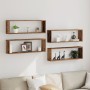 Estanterías de pared 4 pcs Madera antigua 80x15x26 cm Madera trabajada de , Estantes y estanterías - Ref: Foro24-862640, Prec...
