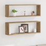 Estanterías de pared 2 piezas Roble Artisan 80x15x26 cm Madera de , Estantes y estanterías - Ref: Foro24-862641, Precio: 33,4...