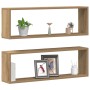 Estanterías de pared 2 piezas Roble Artisan 80x15x26 cm Madera de , Estantes y estanterías - Ref: Foro24-862641, Precio: 33,4...
