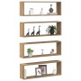 Estante de pared Set de 4 Roble artesanal Madera 80 x 15 x 26 cm de , Estantes y estanterías - Ref: Foro24-862642, Precio: 56...
