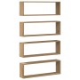 Estante de pared Set de 4 Roble artesanal Madera 80 x 15 x 26 cm de , Estantes y estanterías - Ref: Foro24-862642, Precio: 56...