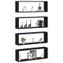 Estantes de pared 4 pcs Negro Roble 80x15x26 cm Madera hecha de , Estantes y estanterías - Ref: Foro24-862644, Precio: 57,72 ...