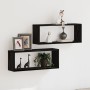 Estanterías de pared 2 paquetes Roble negro 60x15x23 cm Hechas de madera contrachapada de , Estantes y estanterías - Ref: For...
