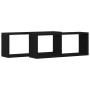 Estanterías de pared 2 paquetes Roble negro 60x15x23 cm Hechas de madera contrachapada de , Estantes y estanterías - Ref: For...