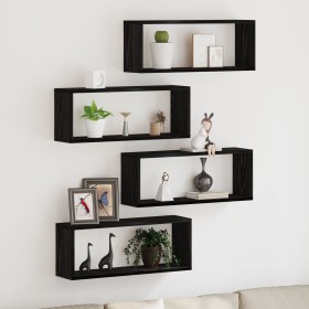 Conjunto de estanterías de 4 - Roble negro - 60x15x23 cm - Hechas de madera engineered de , Estantes y estanterías - Ref: For...