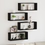 Conjunto de estanterías de 4 - Roble negro - 60x15x23 cm - Hechas de madera engineered de , Estantes y estanterías - Ref: For...