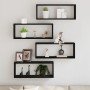 Conjunto de estanterías de 4 - Roble negro - 60x15x23 cm - Hechas de madera engineered de , Estantes y estanterías - Ref: For...