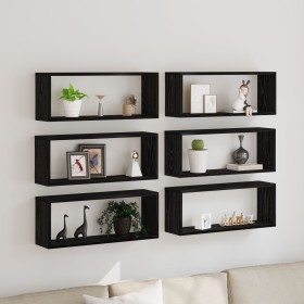 Estanterías 6 piezas Roble Negro 60x15x23 cm Madera de Ingeniería de , Estantes y estanterías - Ref: Foro24-862647, Precio: 6...